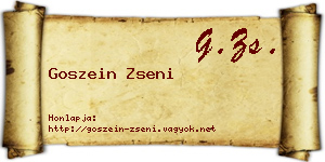Goszein Zseni névjegykártya